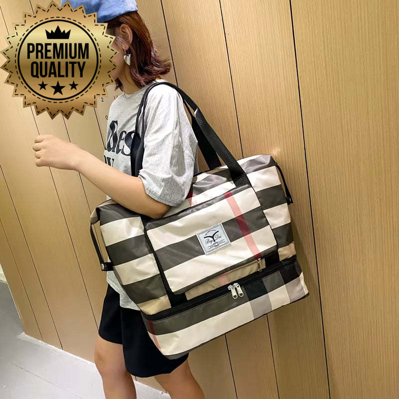 2022 New Women'S Folding Bag Travel Bag Large-Capacity Female Hand Luggage Storage Bag Dry and Wet Separation Fitness Bag