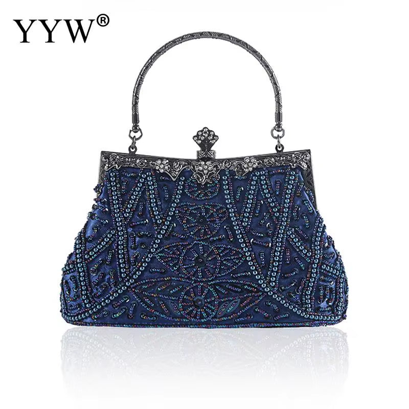 Vintage Handbag Female Luxury Evening Bags Dark Blue Party Purses and Handbags Designer Womens Clutch Crossbody Bags Sac a Main