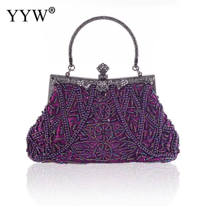 Vintage Handbag Female Luxury Evening Bags Dark Blue Party Purses and Handbags Designer Womens Clutch Crossbody Bags Sac a Main