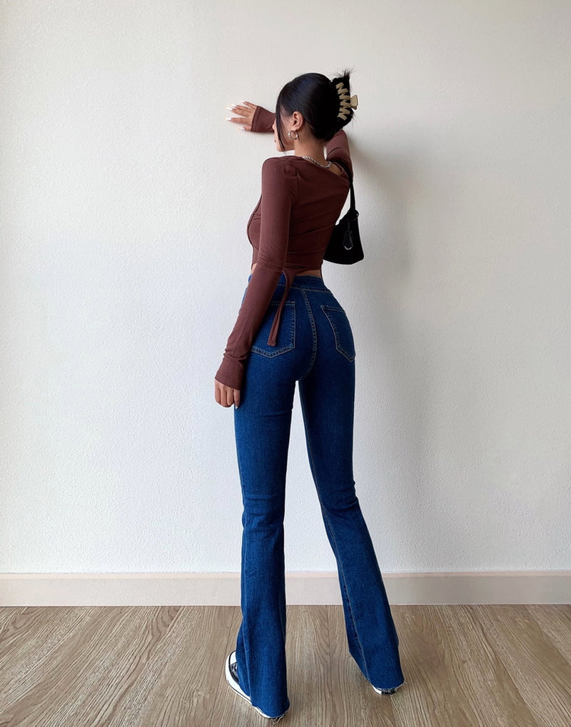 American Retro Slim Double Button Pocket Jeans