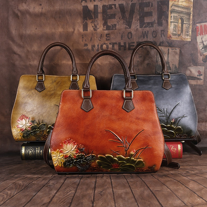 Cowhide Handbags Cross-Border Retro Ladies Handbags