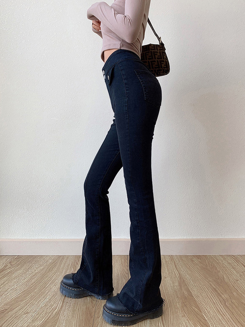 American Retro Slim Double Button Pocket Jeans