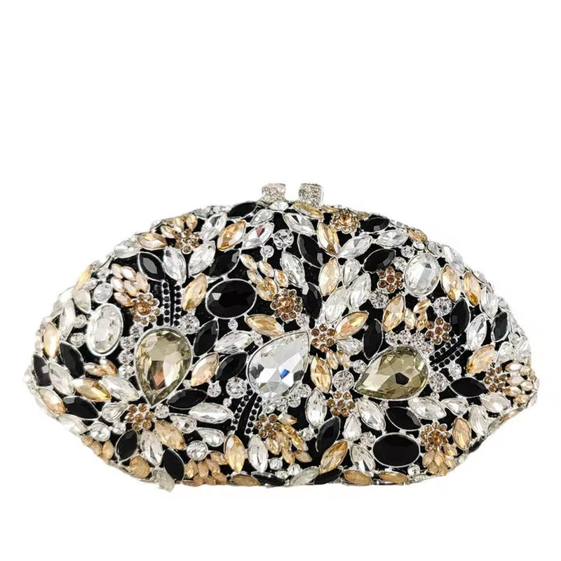 Elegant Flower Women Crystal Clutch Evening Bags Ladies Cocktail Party Diamond Minaudiere Handbag Wedding Purses