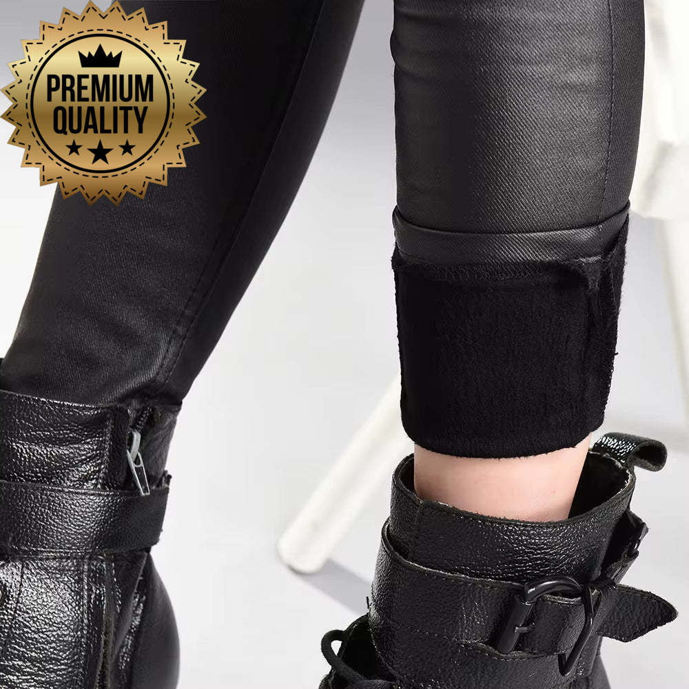 2019 Winter Women Faux Leather Pants & Capris PU Elastic High Waist Trousers Stretchy Slim Pencil Pants Leggings Female Black